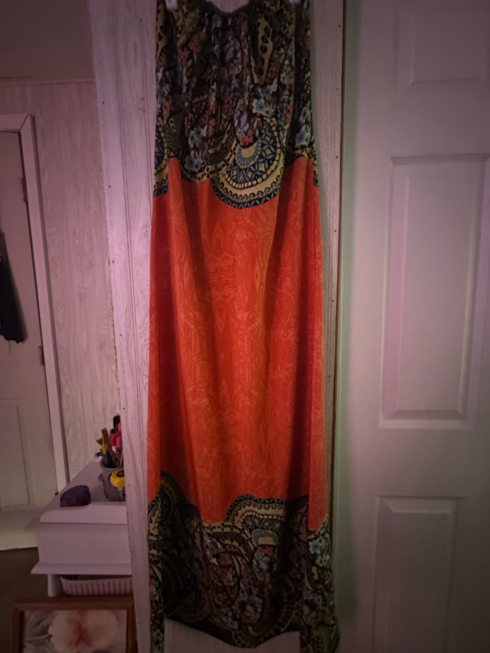 Windsor Orange Paisley Border Maxi Skirt